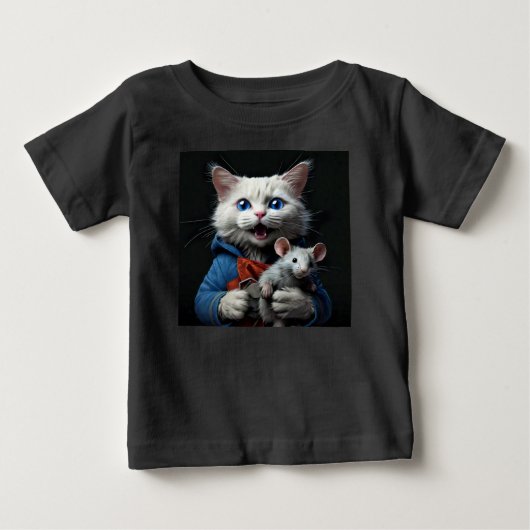 ネコとマウス ベビーTシャツ (正面)