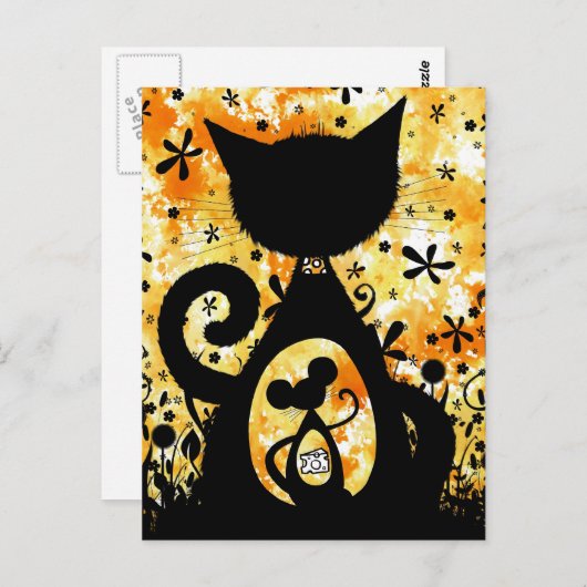 ネコとマウス ポストカード (正面/裏面)