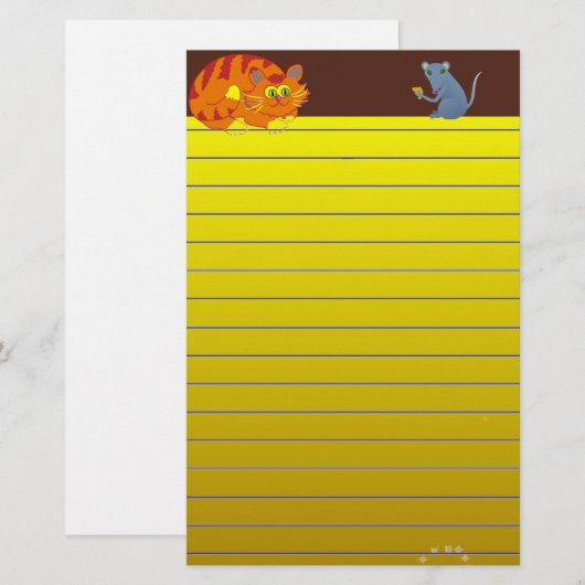 ネコとマウス 便箋 (正面/裏面)