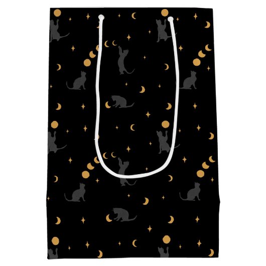 ネコとムーンフェイズ抱き枕 ミディアムペーパーバッグ (裏面)