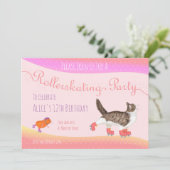 ネコとモルモットのローラースケートパーティー招待状 招待状 (スタンド正面)