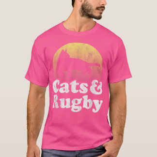 ネコとラグビーのメンズキャット Tシャツ