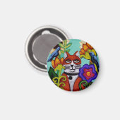 ネコと四鳥の磁石 マグネット (正面/裏面)