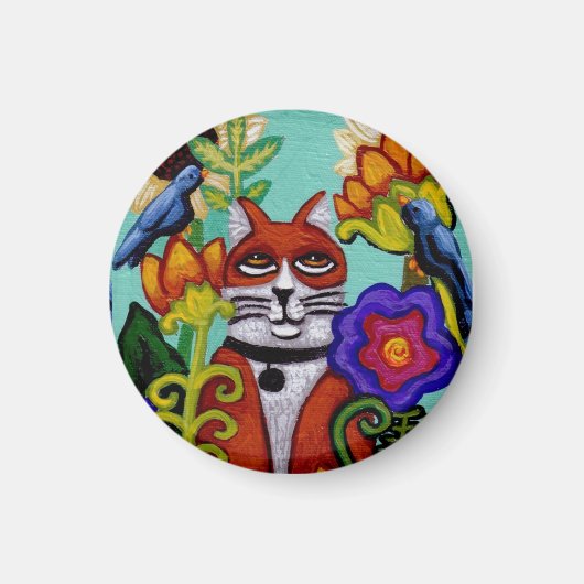 ネコと四鳥の磁石 マグネット (正面)