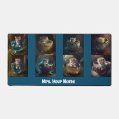 ネコと子猫が湯飲みで デスクマット (正面)