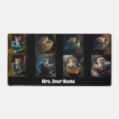 ネコと子猫が湯飲みで デスクマット (正面)