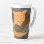 ネコと格子柄 カフェラテマグ (右アングル)