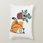 ネコと植物 アクセントクッション (裏面(縦))