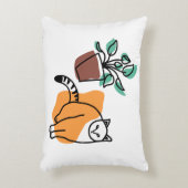 ネコと植物 アクセントクッション (正面(垂直))