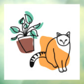 ネコと植物 ウィンドウサイン (シート3)