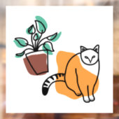 ネコと植物 ウィンドウサイン (シート2)