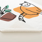 ネコと植物 シェルパブランケット (3/4)