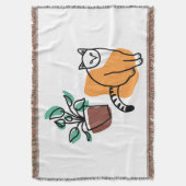 ネコと植物 スローブランケット (正面縦)