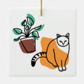 ネコと植物 セラミックオーナメント (裏面)