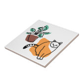 ネコと植物 タイル (側面)