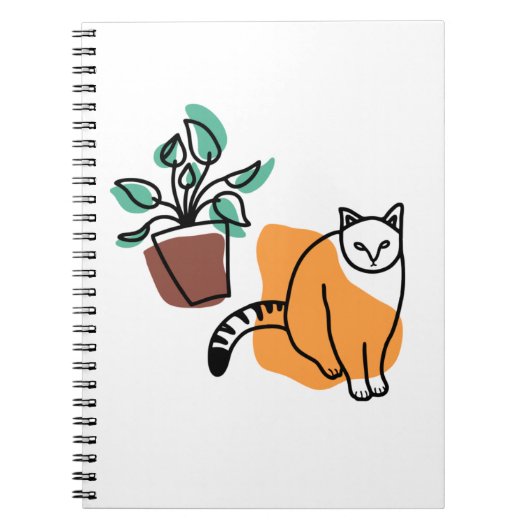ネコと植物 ノートブック (正面)