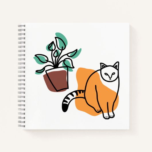 ネコと植物 ノートブック (正面)