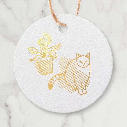 ネコと植物 フェイバータグ (正面)