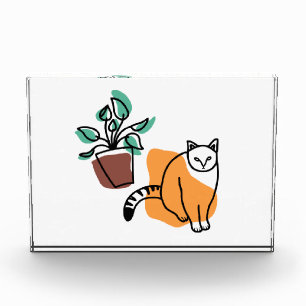 ネコと植物 フォトブロック