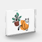 ネコと植物 フォトブロック (左)