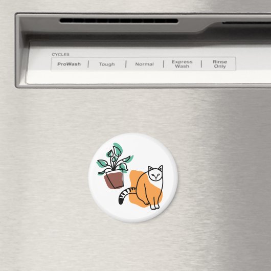 ネコと植物 マグネット (インサイチュ (食洗機))
