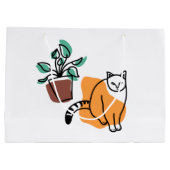 ネコと植物 ラージペーパーバッグ (裏面)