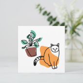 ネコと植物 招待状 (スタンド正面)