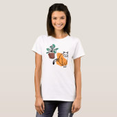 ネコと植物 Tシャツ (正面フル)