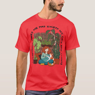 ネコと植物A Tシャツ
