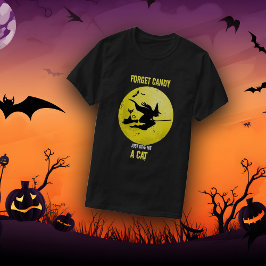 ネコと箒の魔女 Tシャツ