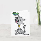 ネコと蝶のノートカード カード (正面)