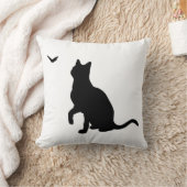 ネコと蝶 クッション (ブランケット)