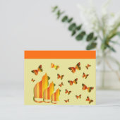 ネコと蝶 ポストカード (スタンド正面)