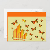 ネコと蝶 ポストカード (正面/裏面)