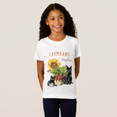 ネコと野菜のファームハンド キッズ オーダーメイド Tシャツ (正面フル)