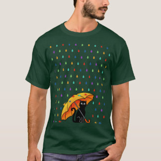 ネコと雨 Tシャツ