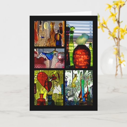 ネコと鳥とカエル カード (黄色い花)