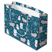 ネコと鳥とハート抱き枕 ラージペーパーバッグ (裏面アングル)