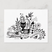 ネコと鳥の完璧なペア ポストカード (正面)