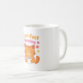 ネコにぴったりな朝の猫コーヒーマグ - 可愛いネコ好き コーヒーマグカップ (正面右)