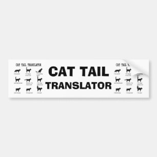 ネコのしっぽ翻訳ステッカー バンパーステッカー
