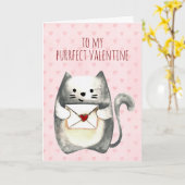 ネコのような完璧なバレンタイン カード (黄色い花)