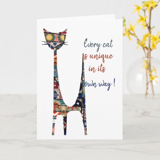 ネコのカード カード (黄色い花)