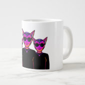 ネコのキャラクターデザイン ジャンボコーヒーマグカップ (正面右)