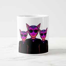 ネコのキャラクターデザイン ジャンボコーヒーマグカップ