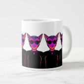 ネコのキャラクターデザイン ジャンボコーヒーマグカップ (正面右)
