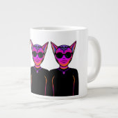 ネコのキャラクターデザイン ジャンボコーヒーマグカップ (正面右)