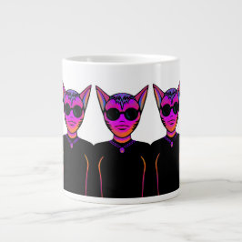 ネコのキャラクターデザイン ジャンボコーヒーマグカップ