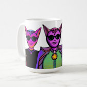 ネコのキャラクター コーヒーマグカップ (正面左)