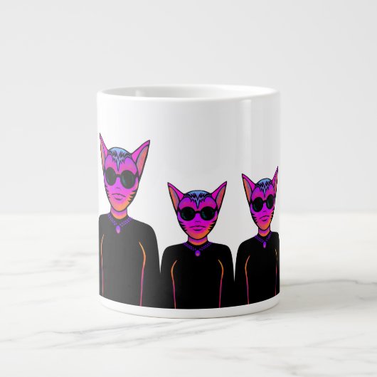 ネコのキャラクター ジャンボコーヒーマグカップ (正面)